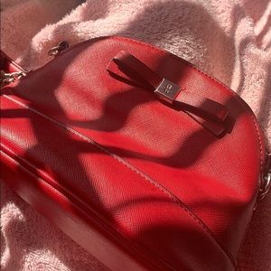 Red hand purse